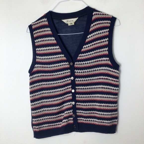 Devon union made vest women large stripe - Picture 1 of 9
